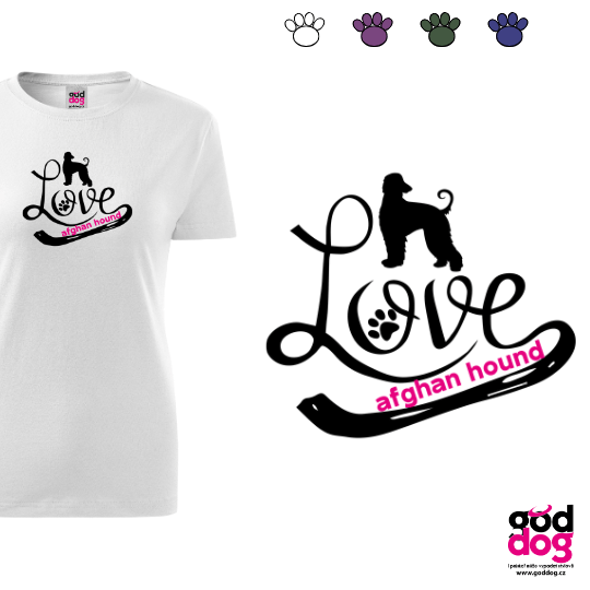 Dámské tričko afgánský chrt Love Edition