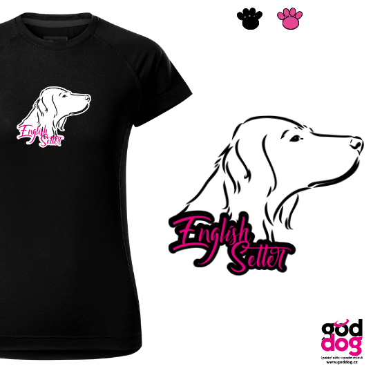 Dámské funkční tričko anglický setr English Setter