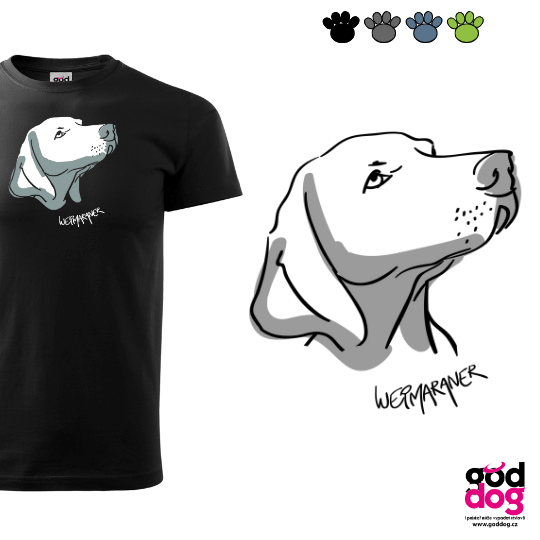 Pánské tričko výmarský ohař Weim Head