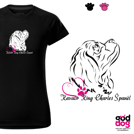 Dámské funkční tričko kavalír King Charles Španěl KKCHS