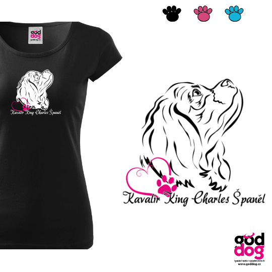 Dámské tričko kavalír King Charles Španěl KKCHS
