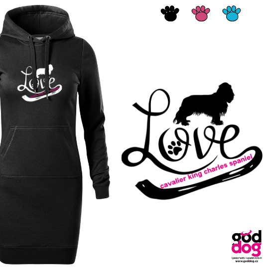 Mikinošaty kavalír King Charles Španěl Love Edition
