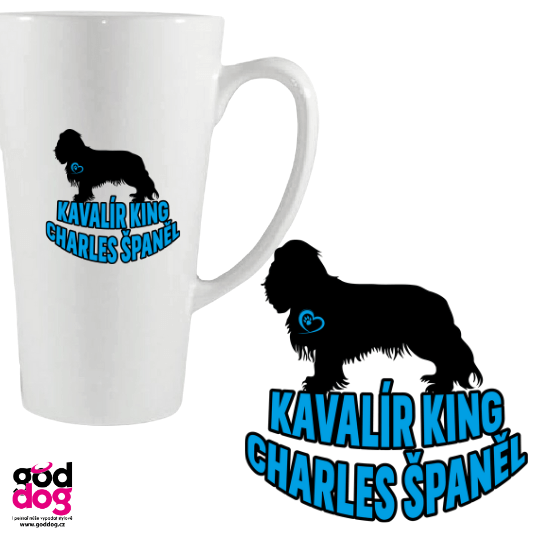 Latté kavalír King Charles Španěl Silueta