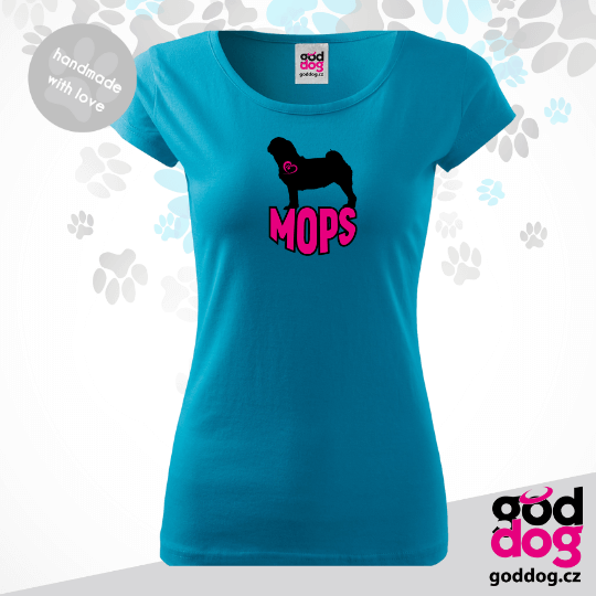 Dámské tričko mops Silueta